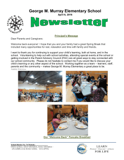 GMM Newsletter -April 2016