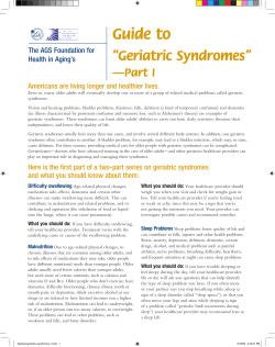 Geriatric Syndromes Part1
