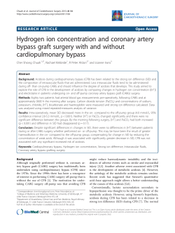 Hydrogen ion concentration and coronary artery bypass graft
