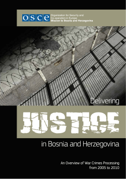 Delivering Justice in Bosnia and Herzegovina: An Overview of War