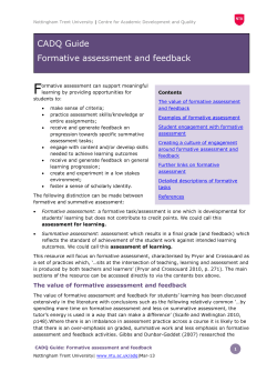 CADQ Guide Formative assessment and feedback