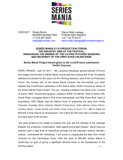 CONTACT: Sheila Morris Diana-Odile Lestage MORRIS MARKETING FORUM