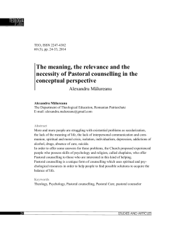 The meaning, the relevance and the necessity of Pastoral