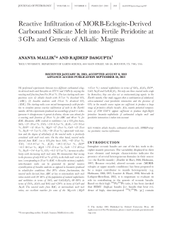Reactive Infiltration of MORB-Eclogite-Derived