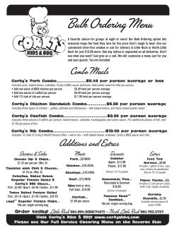 Bulk Ordering Menu