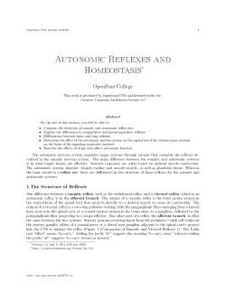 Autonomic Reflexes and Homeostasis