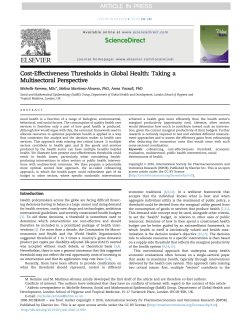 Cost-Effectiveness Thresholds in Global Health: Taking a