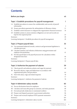 BSBFIM502 Manage payroll - Aspire Learning Resources