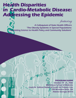 Health Disparities in Cardio-Metabolic Disease