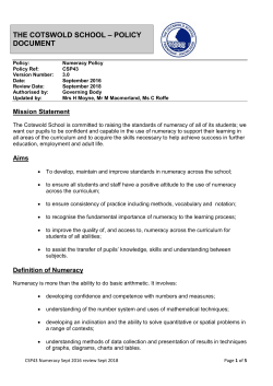 Numeracy Policy - The Cotswold School