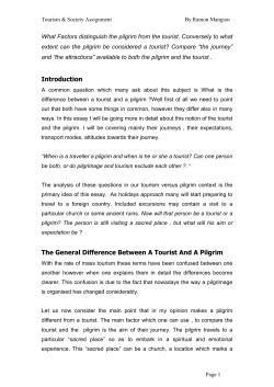 Introduction The General Difference Between A Tourist And A Pilgrim