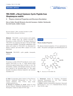 YM-216391, a Novel Cytotoxic Cyclic Peptide from
