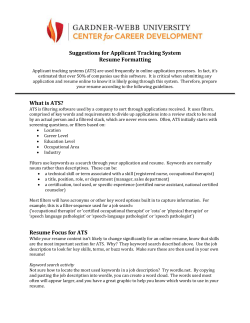 Suggestions for Applicant Tracking System Resume Formatting