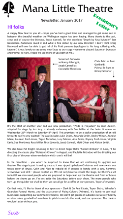 January 2017 - Mana Little Theatre