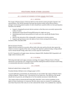 POSITIONS FROM OTHER LEAGUES - League of Women Voters of