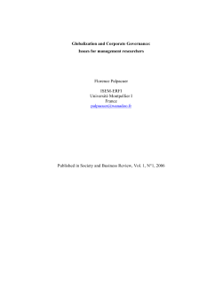 Globalization and Corporate Governance