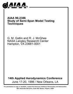 Study of Semi-Span Model Testing Techniques
