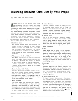 Distancing Behaviors Often Used by White People