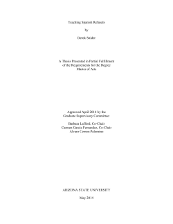 Teaching Spanish Refusals by Derek Snider A Thesis Presented in