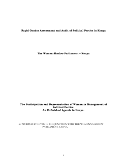 i Rapid Gender Assessment and Audit of Political Parties in Kenya