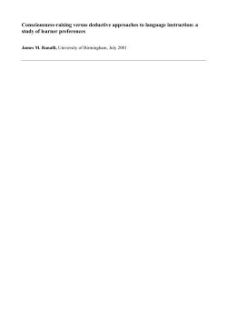 Consciousness-raising versus deductive presentation: a