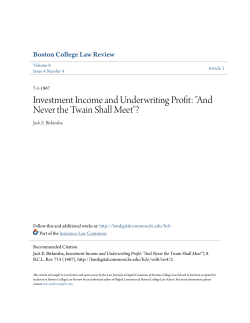 Investment Income and Underwriting Profit