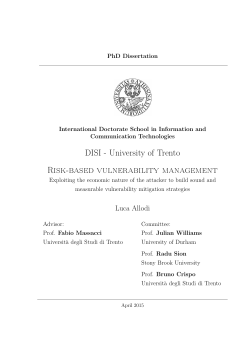DISI - University of Trento Risk-based - Unitn
