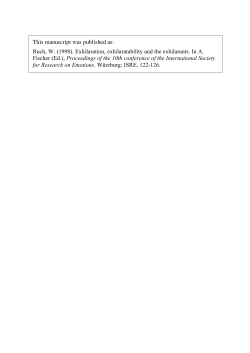 This manuscript was published as: Ruch, W. (1998). Exhilaration