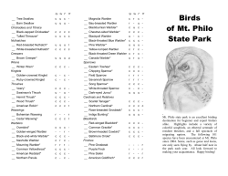 Mt. Philo bird guide - Vermont State Parks
