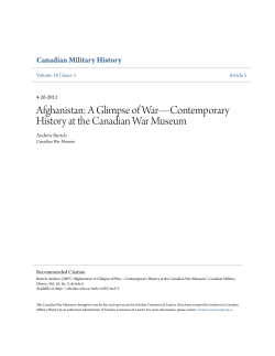 Afghanistan: A Glimpse of War&acirc;&bull;ﬂContemporary History at the