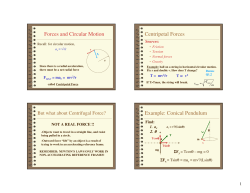 Forces and Circular Motion Centripetal Forces Example: Conical