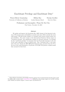 Exorbitant Privilege and Exorbitant Duty
