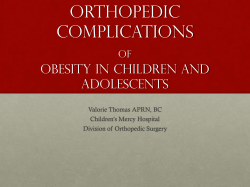Orthopedic Complications of Obesity in Children and Adolescents
