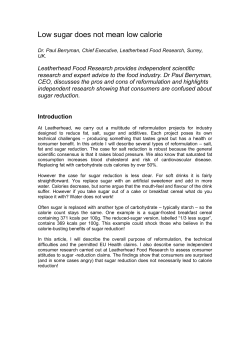 Low sugar does not mean low calorie