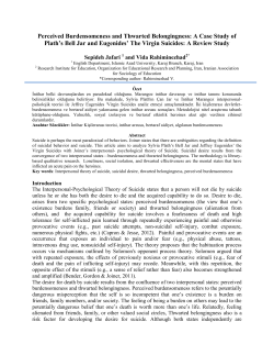 Perceived Burdensomeness and Thwarted Belongingness: A Case