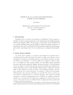 FORTRAN M AS A LANGUAGE FOR BUILDING EARTH SYSTEM