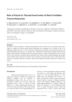 Role of Polyols in Thermal Inactivation of Shark