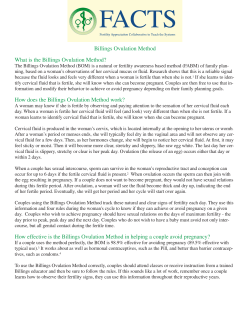 Billings Ovulation Method What is the Billings Ovulation
