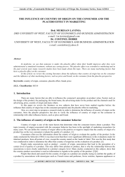 THE INFLUENCE OF COUNTRY OF ORIGIN ON THE CONSUMER