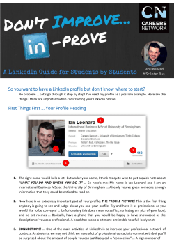 LinkedIn how to guide - University of Birmingham