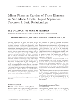 Minor Phases as Carriers of Trace Elements in Non