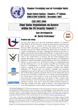 Final Status Negotiations on Kosovo within the UN Security Council &copy;