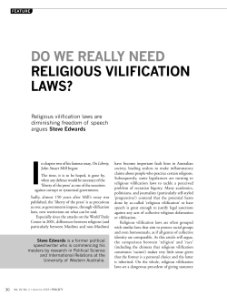Do We Really Need Religious Vilification Laws?