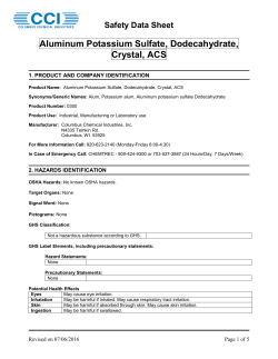 Aluminum Potassium Sulfate, Dodecahydrate, Crystal, ACS 0300
