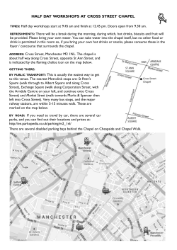half day workshops at cross street chapel