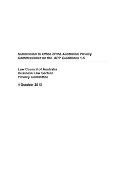 Privacy Committee of the Business Law Section of the Law