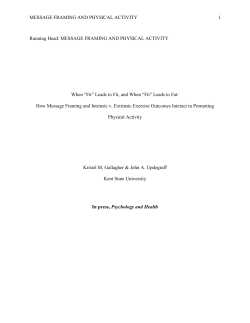 MESSAGE FRAMING AND PHYSICAL ACTIVITY 1 Running Head