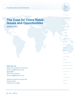 The Case for China Retail: Issues and Opportunities
