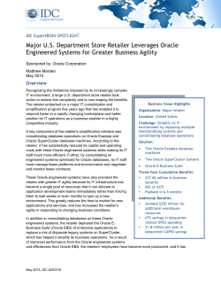 Major U.S. Department Store Retailer Leverages Oracle Engineered