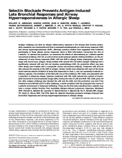 Selectin Blockade Prevents Antigen